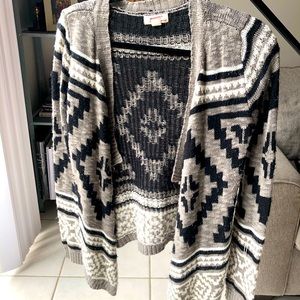 Black and grey tribal cardigan